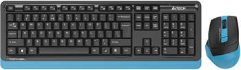 Комплект (клавиатура+мышь) A4TECH Клавиатура + мышь Fstyler FG1035 клав:черный/синий мышь:черный/синий USB беспроводная Multimedia