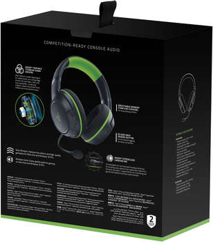 Аксессуар для игровой приставки Razer Беспроводная гарнитура Kaira for Xbox черный/зеленый для: Xbox Series/One