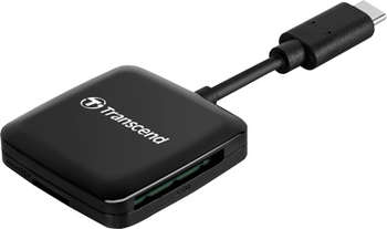 Картридер Transcend OTG кард-ридер RDC3 с интерфейсом USB Type-C для карт памяти SD/microSD