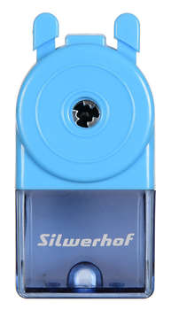 Канцтовар SILWERHOF Точилка для карандашей механическая Монстрики 1 отверстие голубой