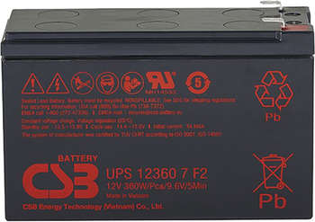 Аккумулятор для ИБП CSB Батарея для ИБП UPS 123607 F 12В 7.5Ач