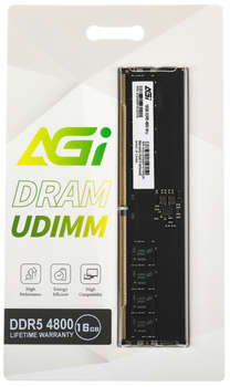 Оперативная память Память DDR5 16GB 4800MHz AGI480016UD238 RTL PC5-38400 CL40 DIMM 288-pin 1.1В single rank Ret