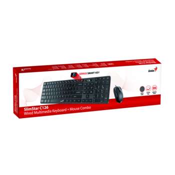 Комплект (клавиатура+мышь) Genius Комплект SlimStar C126  чёрный, USB 31330007402