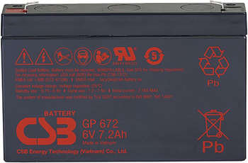 Аккумулятор для ИБП CSB Батарея для ИБП GP672 6В 7.2Ач