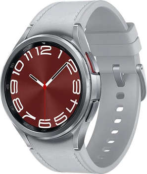 Умные часы, браслет Samsung Смарт-часы Galaxy Watch 6 Classic 43мм 1.3" Super AMOLED корп.серебристый рем.серебристый