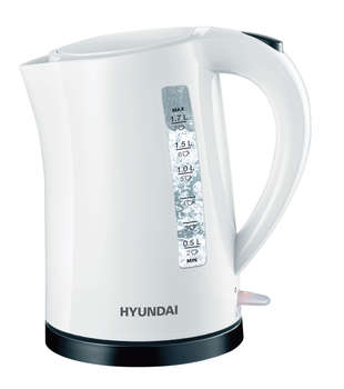 Чайник/Термопот HYUNDAI Чайник электрический HYK-P1409 1.7л. 2200Вт белый/черный корпус: пластик