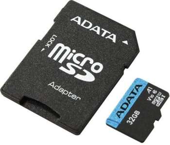 Карта памяти A-DATA Флеш карта microSDHC 32GB AUSDH32GUICL10A1-RA1 Premier Pro + adapter