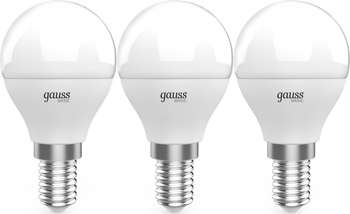 Лампа GAUSS светодиодная Basic 10531152T 5.5Вт цок.:E14 шар 220B 3000K св.свеч.бел.теп.