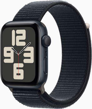 Умные часы, браслет Apple Смарт-часы Watch SE 2023 A2723 44мм OLED корп.темная ночь Sport Band рем.темная ночь разм.брасл.:145-220мм