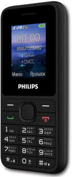 Сотовый телефон Philips Мобильный телефон E2125 Xenium черный моноблок 2Sim 1.77" 128x160 Thread-X GSM900/1800 MP3 FM microSD