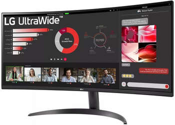 Монитор LG 34" UltraWide 34WR50QC-B черный VA LED 21:9 HDMI матовая 300cd 178гр/178гр 3440x1440 100Hz FreeSync DP WQ 5.9кг