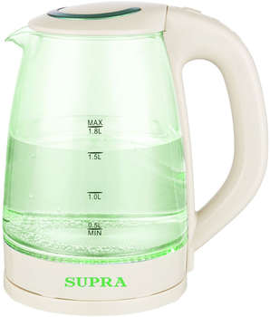 Чайник/Термопот SUPRA Чайник электрический KES-1810G 1.8л. 1850Вт бежевый корпус: стекло/пластик