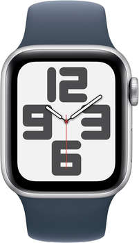Умные часы, браслет Apple Смарт-часы Watch SE 2023 A2722 40мм OLED корп.серебристый Sport Band рем.синий разм.брасл.:130-180мм
