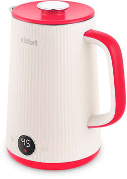 Чайник/Термопот KITFORT Чайник электрический КТ-6197-1 1.7л. 1500Вт розовый/белый корпус: металл/пластик