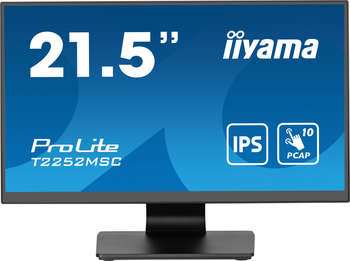 Монитор IIYAMA 21.5" ProLite T2252MSC-B2 черный IPS LED 5ms 16:9 HDMI M/M глянцевая 250cd 178гр/178гр 1920x1080 60Hz DP FHD USB Touch 4.5кг