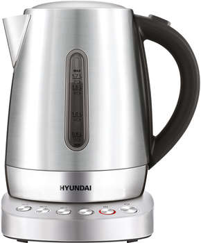 Чайник/Термопот HYUNDAI Чайник электрический HYK-S7770 1.7л. 2200Вт серебристый/черный корпус: металл