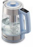 Чайник/Термопот KITFORT Чайник электрический КТ-6617 1.7л. 2200Вт голубой/нержавеющая сталь корпус: стекло/металл/пластик