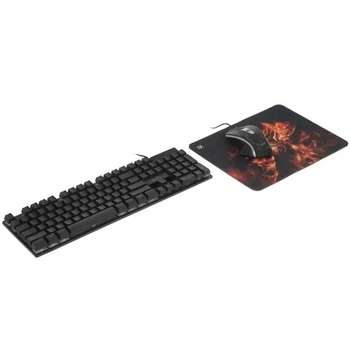 Клавиатура DEFENDER Игровой набор Aura MKP-117 RU,Light [52117] {мышь+клавиатура+ковер}
