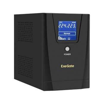 Источник бесперебойного питания EXEGATE EX292800RUS ИБП SpecialPro Smart LLB-1500.LCD.AVR.2SH.3C13.USB <1500VA/950W, LCD, AVR, 2*Schuko+3*C13, USB, съемн.кабель, металлический корпус, Black>