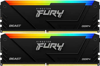 Оперативная память Kingston Память DDR4 2x16GB 3200MHz KF432C16BB2AK2/32 Fury Beast RGB RTL Gaming PC4-25600 CL16 DIMM 288-pin 1.35В kit single rank с радиатором Ret
