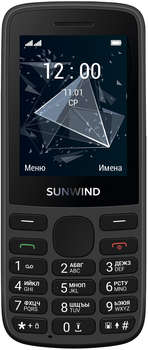 Сотовый телефон SUNWIND Мобильный телефон A2401 CITI 128Mb черный моноблок 3G 4G 2Sim 2.4" 240x320 GSM900/1800 GSM1900 microSD max32Gb
