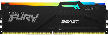 Оперативная память Kingston Память DDR5 8GB 4800MHz KF548C38BBA-8 Fury Beast RGB RTL Gaming PC5-38400 CL38 DIMM 288-pin 1.1В Intel single rank с радиатором Ret