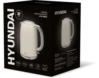 Чайник/Термопот HYUNDAI Чайник электрический HYK-S9900 1.7л. 2200Вт молочный/серебристый корпус: металл