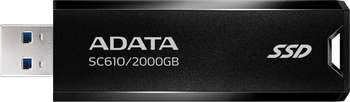 Внешний накопитель A-DATA Накопитель SSD USB 3.1 2TB SC610-2000G-CBK/RD SC610 1.8" черный
