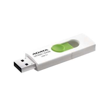Flash-носитель A-DATA Флеш Диск 64GB <AUV320-64G-RWHGN> UV320, USB 3.2, белый/зеленый