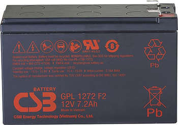 Аккумулятор для ИБП CSB Батарея для ИБП GPL1272 F2 FR 12В 7.2Ач