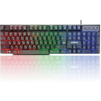Клавиатура DEFENDER проводная игровая Mayhem GK-360DL, USB, 104 клавиши, с подсветкой, черная, 45360