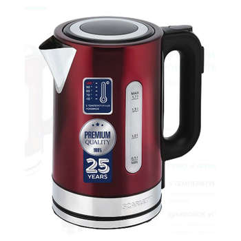 Чайник/Термопот SCARLETT Чайник SC-EK21S78, 1,7 л, 2200 Вт, закрытый нагревательный элемент, ТЕРМОРЕГУЛЯТОР, сталь, бордовый