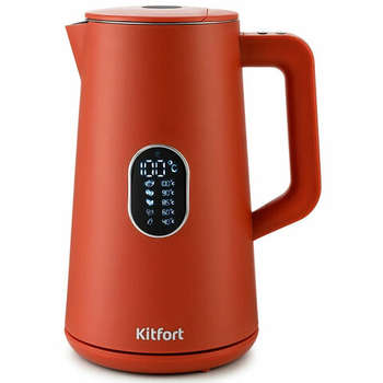 Чайник/Термопот KITFORT Чайник КТ-6115-3, 1,5 л, 1800 Вт, закрытый нагревательный элемент, ТЕРМОРЕГУЛЯТОР, двойные стенки, красный