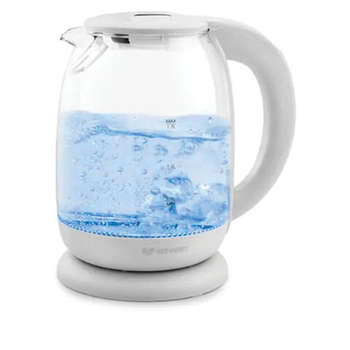 Чайник/Термопот KITFORT Чайник КТ-640-3, 1,7 л, 2200 Вт, закрытый нагревательный элемент, ТЕРМОРЕГУЛЯТОР, стекло, серый