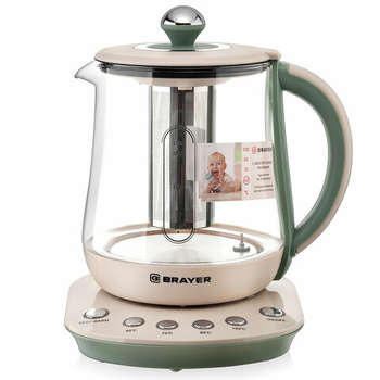 Чайник/Термопот BRAYER Чайник с терморегулятором и заварником BR1015, 1,5 л, 2200 Вт