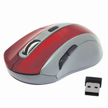 Мышь DEFENDER беспроводная ACCURA MM-965, USB, 5 кнопок + 1 колесо-кнопка, оптическая, красно-серая, 52966