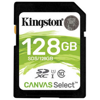 Карта памяти Kingston SDXC 128 GB Canvas Select Plus UHS-I U1, 100 Мб/сек , SDS2/128GB