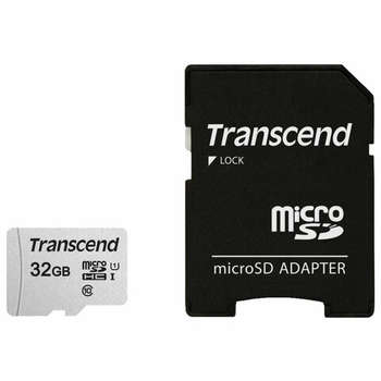Карта памяти Transcend microSDHC 32 GB UHS-I U3, 95 Мб/сек , адаптер, TS32GUSD300S-A
