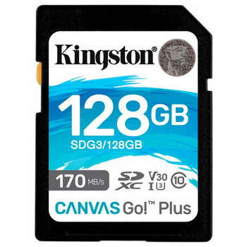 Карта памяти Kingston SDXC 128GB Canvas Go Plus, UHS-I U3, 170 Мб/с , SDG3/128GB