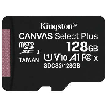 Карта памяти Kingston microSDXC 128GB Canvas Select Plus UHS-I U1, 100 Мб/с , SDCS2/128GBSP