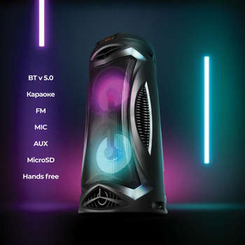 Портативная акустика DEFENDER Колонка портативная G70, 2.0, 12 Вт, Bluetooth, FM-тюнер, microSD, чёрная, 65171