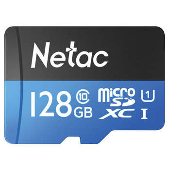 Карта памяти Netac microSDXC 128 ГБ P500 Standard, UHS-I U1, 90 Мб/с , адаптер, NT02P500STN-128G-R