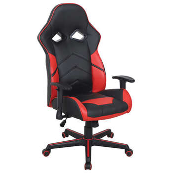 Игровое кресло BRABIX Кресло компьютерное "Storm GM-006", регулируемые подлокотники, экокожа, черное/красное, 532500