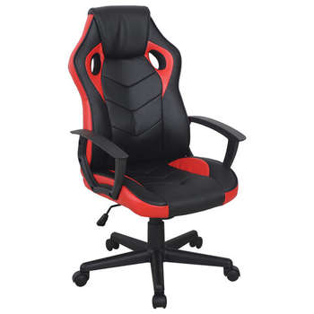 Игровое кресло BRABIX Кресло компьютерное "Fighter GM-008", экокожа, черное/красное, 532506