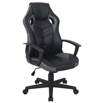 Игровое кресло BRABIX Кресло компьютерное "Fighter GM-008", экокожа, черное/серое, 532507