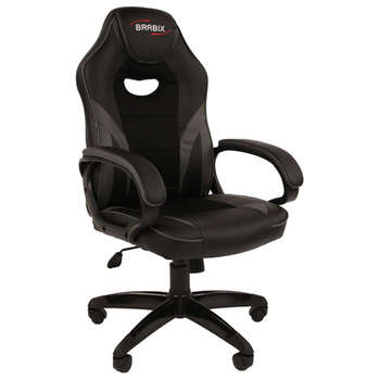 Игровое кресло BRABIX Кресло компьютерное "Accent GM-161", TW/экокожа, черное/серое, 532576, 7083504