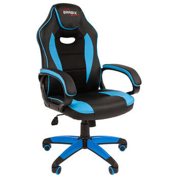 Игровое кресло BRABIX Кресло компьютерное "Blaze GM-162", TW/экокожа, черное/голубое, 532578, 7083506