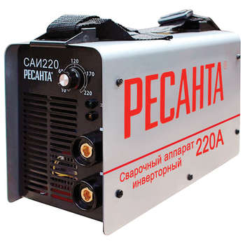 Сварочный аппарат РЕСАНТА инверторный, сварочный ток до 220 А, диаметр электрода до 5 мм, САИ 220, 65/3