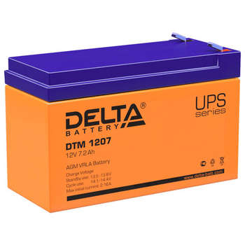Аккумулятор для ИБП Delta Аккумуляторная батарея для ИБП любых торговых марок, 12 В, 7,2 Ач, 151х65х94 мм, DELTA, DTM 1207