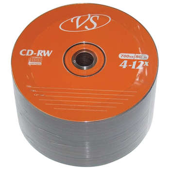Оптический диск Диски CD-RW 700 Mb 4-12x Bulk , КОМПЛЕКТ 50 шт., VSCDRWB5001